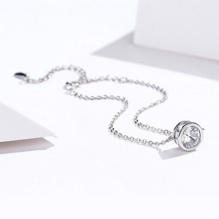 Lumière | Bracelet Chaîne Délicat à Cristal Solitaire Serti Clos