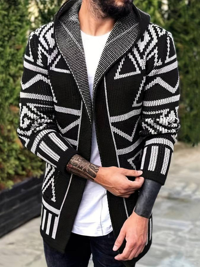 Shant | Cardigan à capuche vintage en maille Homme
